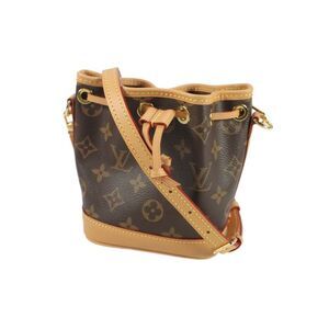 Louis Vuitton Womens Monogram Coated Canvas Nano Noe Bucket Handbag Brown
